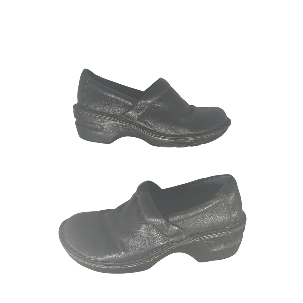 b.o.c. Born‎ Concept Leather Clogs 7.5M Black Comfort Work Slip On Mules